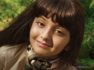 brunette young girl brown eyes smiling