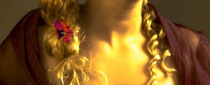 First Place Competition Golden Metallic Skin Girl Reflected Water, photographed in Los Angeles, third frame from the set