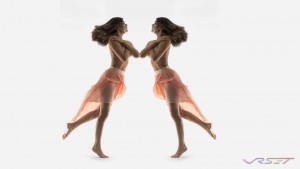 Model Elizabeth Bonne did a beautiful twirl to show off the skirt, and this image just turned into art
