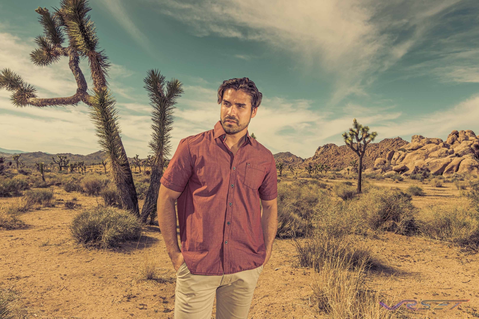 Model Orlando Delgado Burgundy Short Sleeve Shirt Lgsgeneration Brand Joshuatree David Victory Fashion Photographer Los Angeles