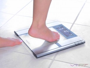 Smart personal scale with glass surface which measures body metrics and keeps track of profiles for different users, I shot this image as part of Dastmalchi online social media campaign