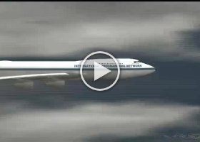 747  VRset promo for an international satellite TV channel in Los Angeles, in this 3D animation the 747 is standing still but the clouds are moving 700 mph