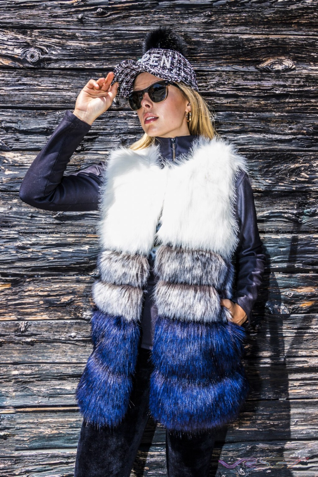 Lookbook Faux Fur Vest Coat Female Model Charred Wood Top Fashion Photographer Los Angeles Orange County Video Production David Victory