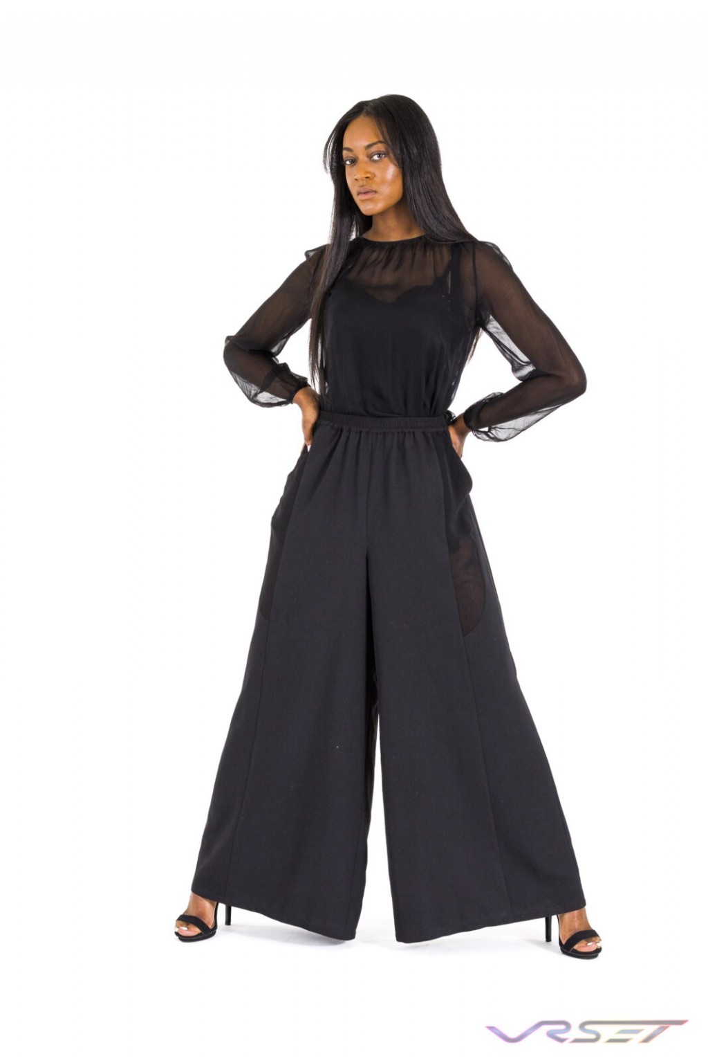 eCommerce Model SuperWide Pant Dress SeeThrough LongSleeve Dress Shirt Top Fashion Photographer Los Angeles Orange County Video Production David Victory