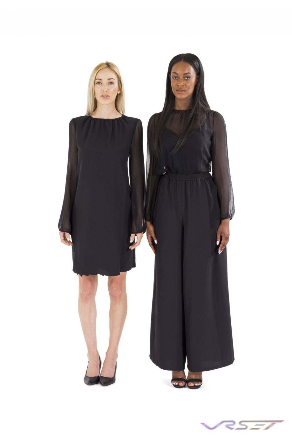 ecommerce Models Gray Knee High Black Dress SuperWide Pant Dress SeeThrough LongSleeve Dress Shirt Top Fashion Photographer Los Angeles Orange County Video Production David Victory