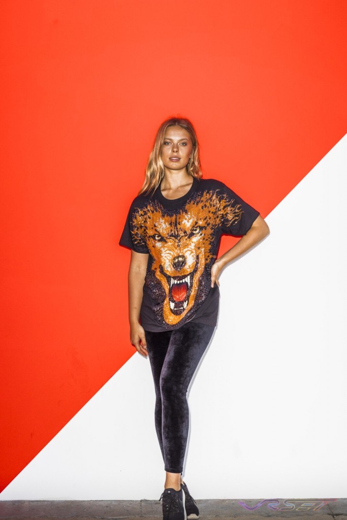 Lookbook Animal Print Black Tshirt Blonde Female Model Top Fashion Photographer Los Angeles Orange County Video Production David Victory