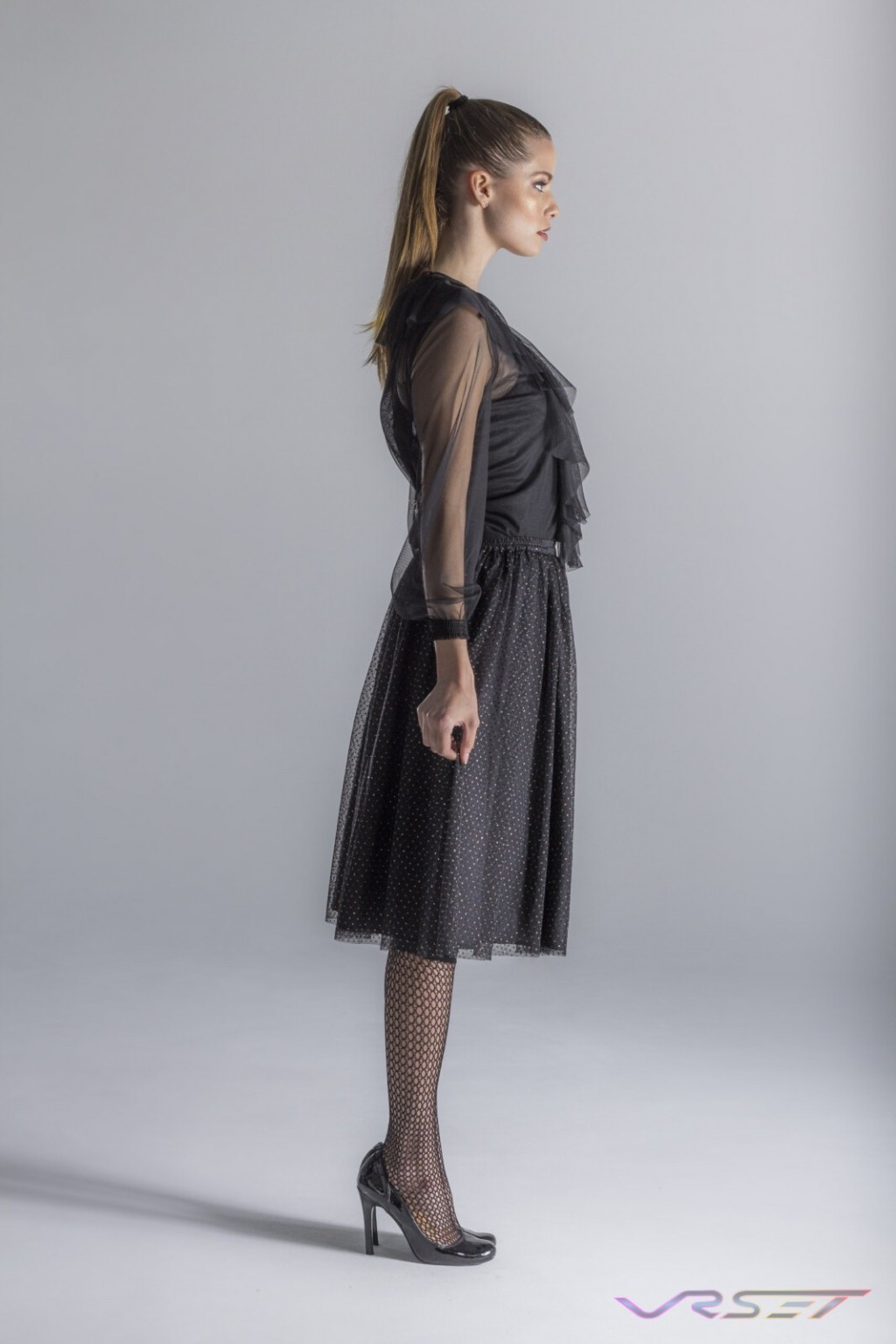 Model Jessica Minter Black Chiffon Dress Catalog Fashion Photographer Los Angeles Orange County Video Production David Victory