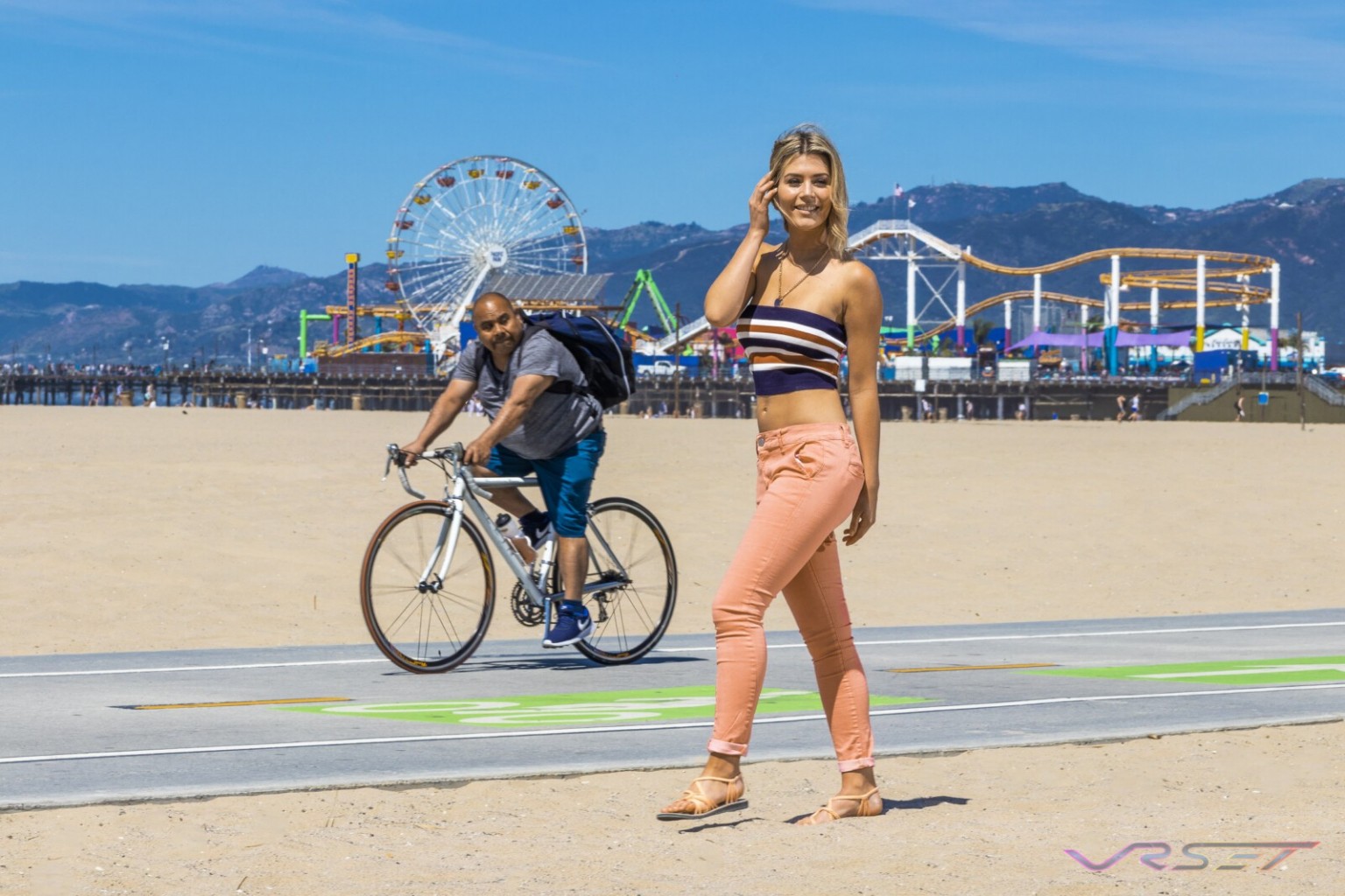 Model Sarah Bonrepaux Plaka Sandals Lifestyle Santamonica Pier Top Fashion Photographer Los Angeles Orange County Video Production David Victory