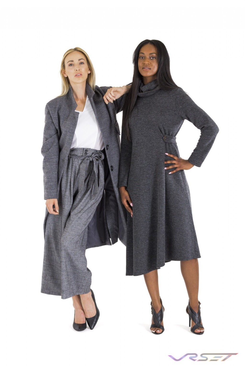 ecommerce Models Gray Oversized Pants Long Coat Top Fashion Photographer Los Angeles Orange County Video Production David Victory