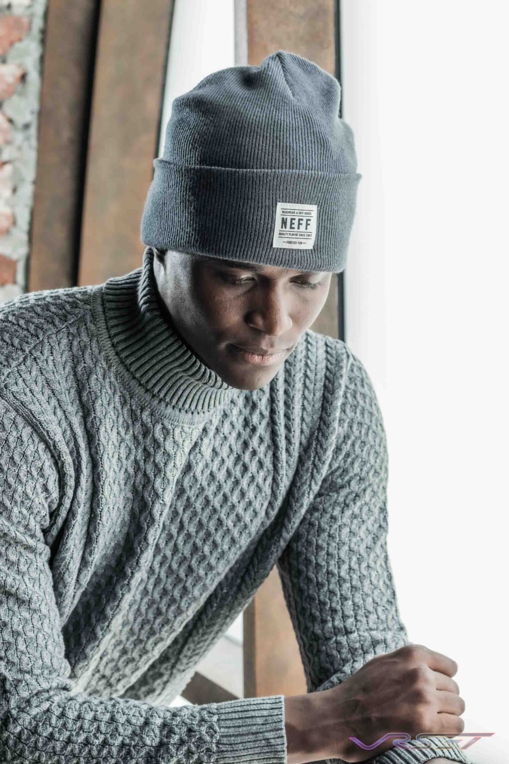 Clothing Photography Studio Neff Mens Gray Beanie Hat David Victory Fashion Photographer Los Angeles