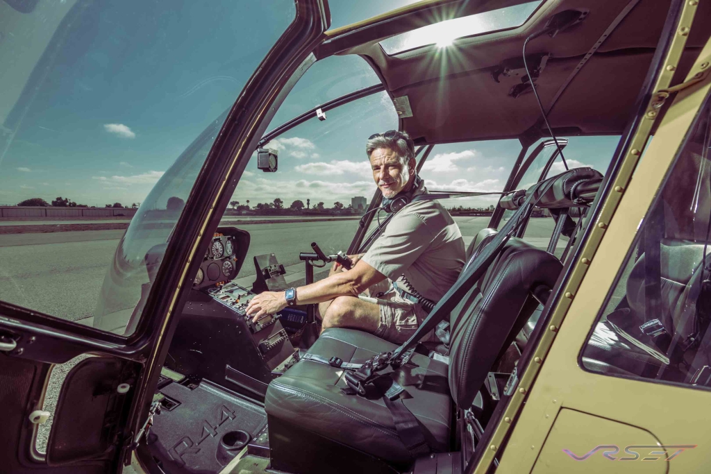 Lifestyle Editorial Helicopter Pilot Khaki Shirt David Victory Fashion Photographer Los Angeles