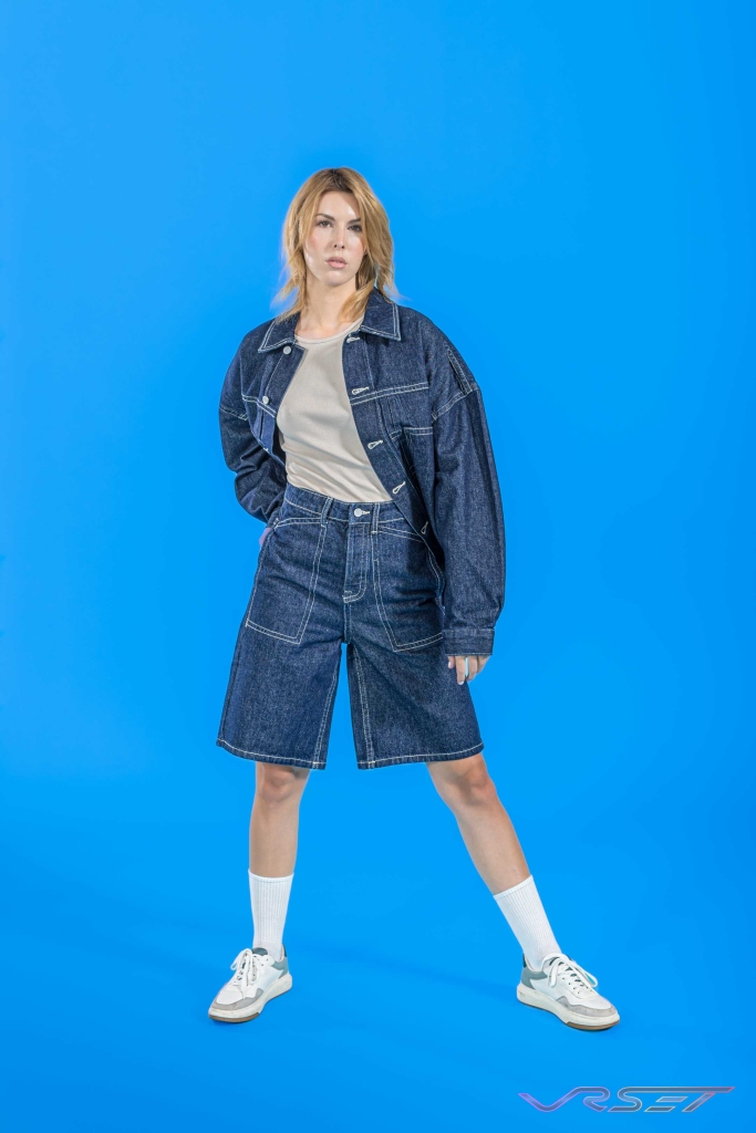 Clothing Photography Studio Ecommerce Photography Unisex Oversized Denim Jacket And Short David Victory Fashion Photographer La