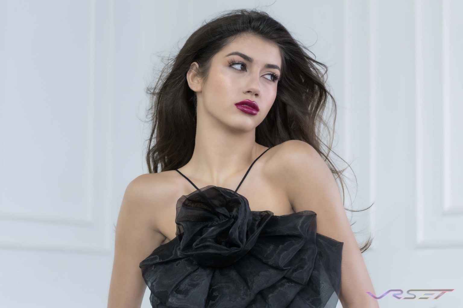 Studio Modeling Portfolio Puff Black Dress David Victory Fashion Photographer Los Angeles