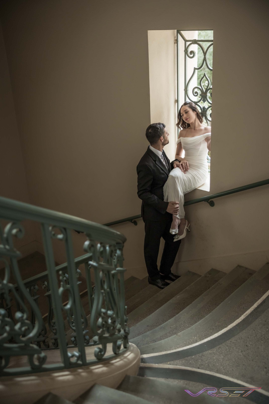 Engagement Couple Lifestyle Announcement Portrait Bridal Spanish Colonial Location Photography David Victory Fashion Photographer Los Angeles