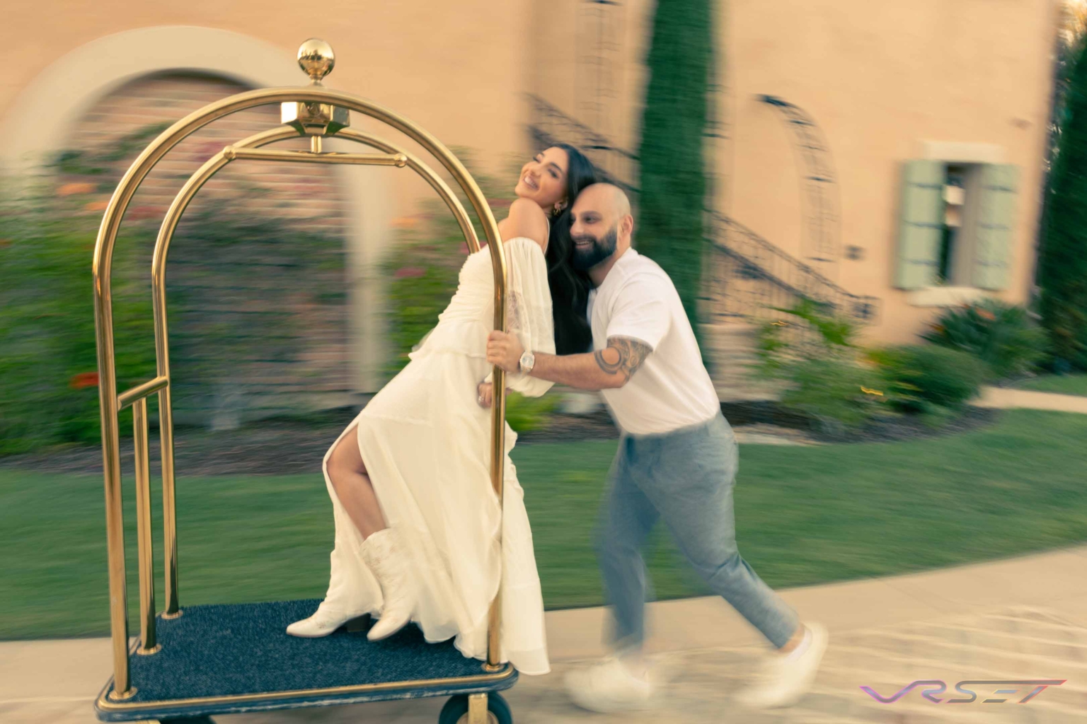 Engagement Couple Lifestyle Announcement Portrait Bridal Tuscan Villa Location Photography David Victory Fashion Photographer Los Angeles